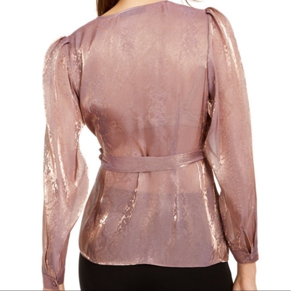 INC Ethereal mauve metallic snake wrap blouse 3X - Picture 3 of 5